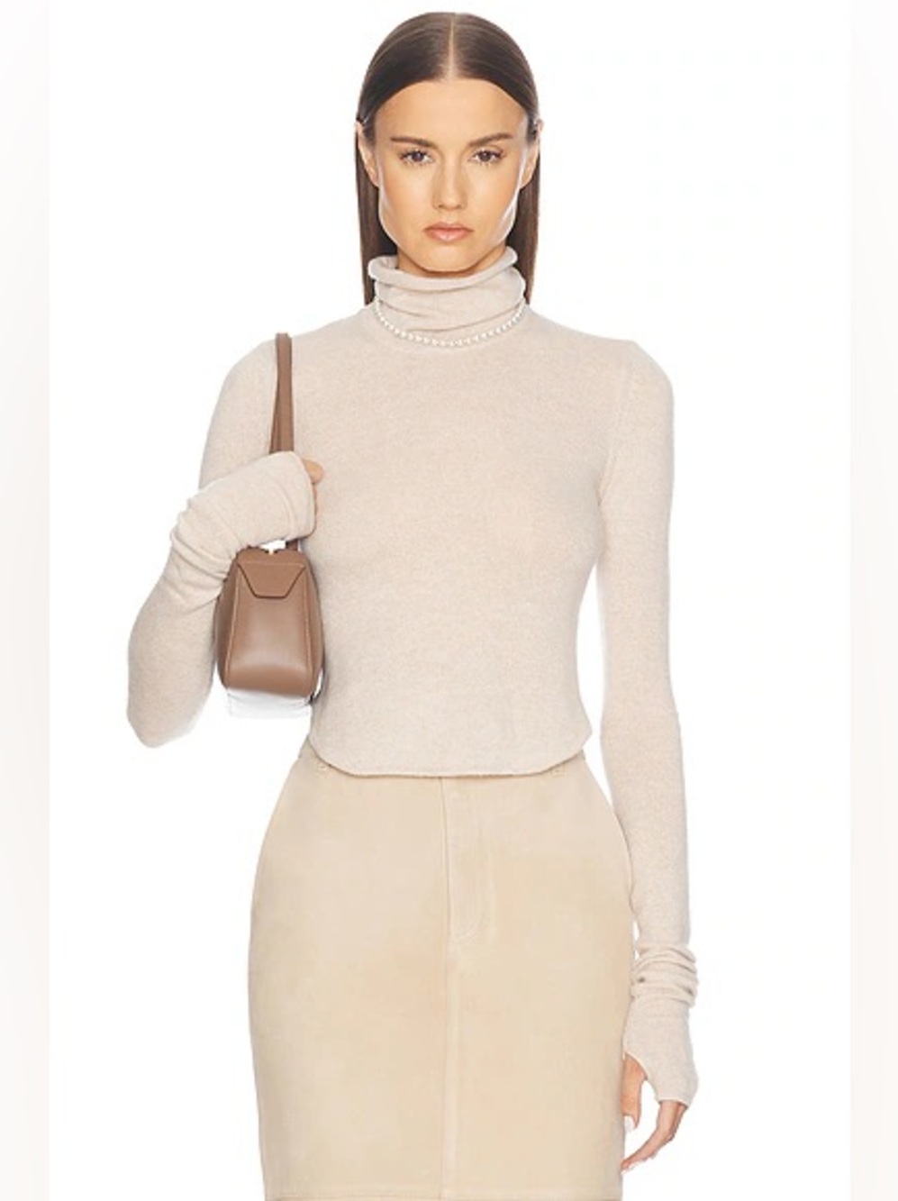 HELSA
Alva Cashmere Turtleneck Women's Cream Turtleneck Long Sleeve Sweater